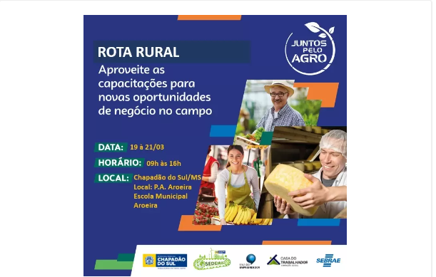 Imagem de compartilhamento para o artigo Prefeitura de Chapadão do Sul realiza Rota Rural, com cursos de Queijaria e Agro Horti da MS Todo dia